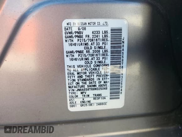 ✅ 2009 Nissan Rogue S • VIN: JN8AS58T69W325048 • Lot: 86666965. Wystawiony na Copart z przebiegiem 156 902 mil. Bezpłatny archiwum sprzedaży aukcyjnych z USA i szczegółowy raport historii pojazdu na DreamBid. Zdjęcie 13.