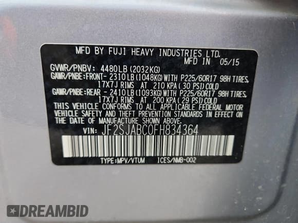 ✅ 2015 Subaru Forester 2.5i • VIN: JF2SJABC0FH834364 • Lot: 91212195. Wystawiony na Copart z przebiegiem 228 644 mil. Bezpłatny archiwum sprzedaży aukcyjnych z USA i szczegółowy raport historii pojazdu na DreamBid. Zdjęcie 13.