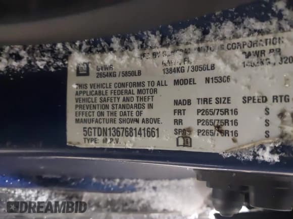 ✅ 2006 Hummer H3 • VIN: 5GTDN136768141661 • Lot: 43827580. Listed on IAAI with 271,859 mi. Free auction sales archive from the USA and detailed vehicle history report at DreamBid. Image 9.