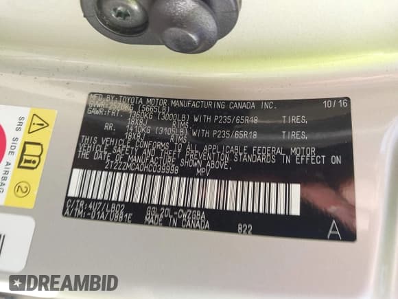 ✅ 2017 Lexus RX 350 • VIN: 2T2ZZMCA0HC039998 • Lot: 43627588. Listed on IAAI with Not provided. Free auction sales archive from the USA and detailed vehicle history report at DreamBid. Image 9.