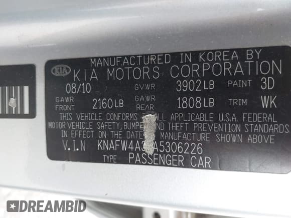 ✅ 2010 Kia Forte SX • VIN: KNAFW4A36A5306226 • Лот: 43895291. Опубликован ранее на IAAI с пробегом 149 892 миль. Бесплатный доступ к архиву аукционных продаж из США и подробный отчёт об истории автомобиля на DreamBid. Изображение 9.