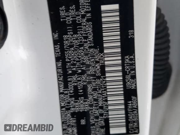 ✅ 2010 Toyota Tundra • VIN: 5TFUY5F11AX112421 • Lot: 92582615. Listed on Copart with 154,153 mi. Free auction sales archive from the USA and detailed vehicle history report at DreamBid. Image 12.