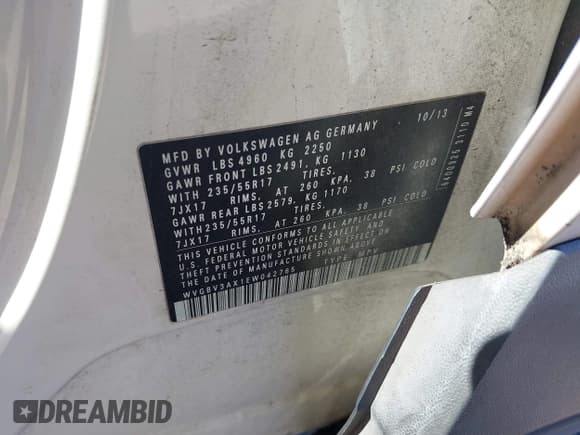 ✅ 2014 Volkswagen Tiguan S • VIN: WVGBV3AX1EW042765 • Лот: 43627407. Опубликован ранее на IAAI с пробегом 154 339 миль. Бесплатный доступ к архиву аукционных продаж из США и подробный отчёт об истории автомобиля на DreamBid. Изображение 9.