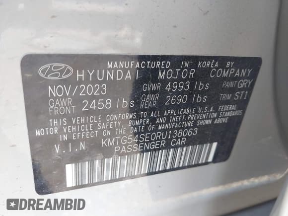 ✅ 2024 Genesis G70 Sport Advanced • VIN: KMTG54SE0RU138063 • Lot: 42543767. Listed on IAAI with 16,025 mi. Free auction sales archive from the USA and detailed vehicle history report at DreamBid. Image 9.