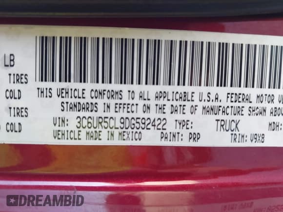 ✅ 2013 Ram 2500 Tradesman • VIN: 3C6UR5CL9DG592422 • Lot: 43437203. Wystawiony na IAAI z przebiegiem 215 435 mil. Bezpłatny archiwum sprzedaży aukcyjnych z USA i szczegółowy raport historii pojazdu na DreamBid. Zdjęcie 9.