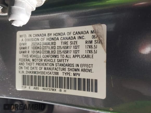 ✅ 2014 Honda CR-V EX • VIN: 2HKRM3H59EH547288 • Lot: 43388178. Listed on IAAI with 156,296 mi. Free auction sales archive from the USA and detailed vehicle history report at DreamBid. Image 9.