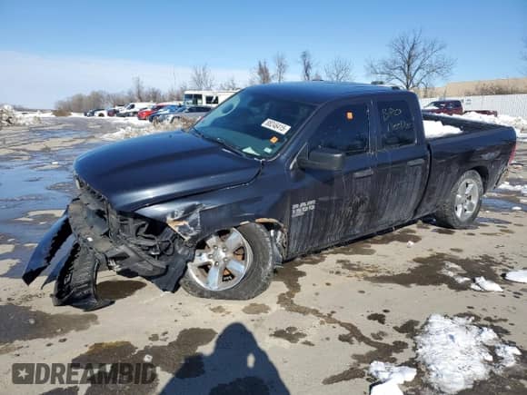 2019 Ram 1500 Express with VIN 1C6RR7FG3KS502767, listed as a Copart auction lot 88246415 with 92,577 mi miles and Salvage title. Bid and sale history available at DreamBid. Image 1.