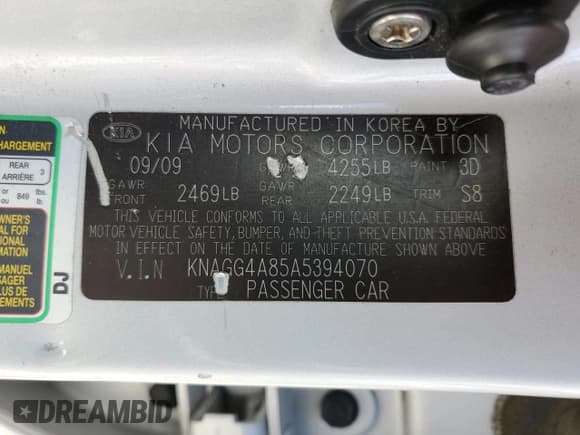 ✅ 2010 Kia Optima LX • VIN: KNAGG4A85A5394070 • Лот: 62010094. Опубликован ранее на Copart с пробегом 214 848 миль. Бесплатный доступ к архиву аукционных продаж из США и подробный отчёт об истории автомобиля на DreamBid. Изображение 12.