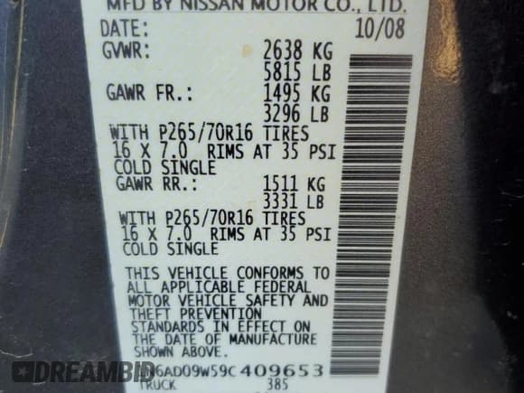 ✅ 2009 Nissan Frontier SE • VIN: 1N6AD09W59C409653 • Lot: 78492594. Listed on Copart with 106,777 mi. Free auction sales archive from the USA and detailed vehicle history report at DreamBid. Image 14.