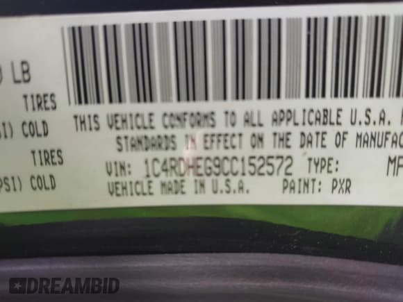 ✅ 2012 Dodge Durango Citadel • VIN: 1C4RDHEG9CC152572 • Lot: 42248053. Listed on IAAI with 167,710 mi. Free auction sales archive from the USA and detailed vehicle history report at DreamBid. Image 9.