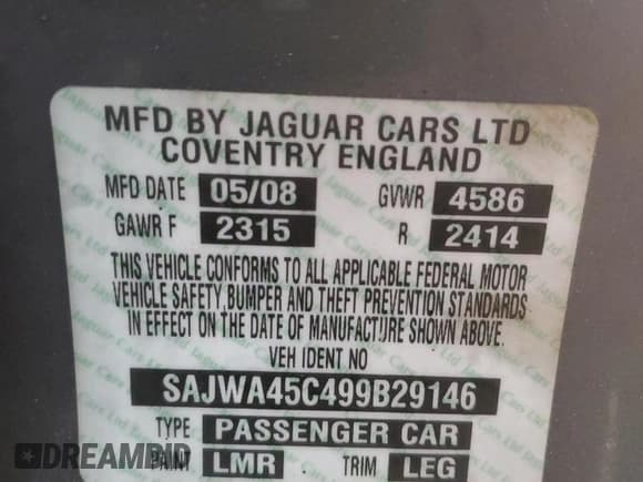 ✅ 2009 Jaguar XK • VIN: SAJWA45C499B29146 • Лот: 42353065. Опубликован ранее на Copart с пробегом 164 269 миль. Бесплатный доступ к архиву аукционных продаж из США и подробный отчёт об истории автомобиля на DreamBid. Изображение 12.