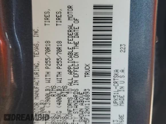 ✅ 2017 Toyota Tundra SR • VIN: 5TFRM5F12HX116893 • Lot: 91941115. Listed on Copart with 84,164 mi. Free auction sales archive from the USA and detailed vehicle history report at DreamBid. Image 12.