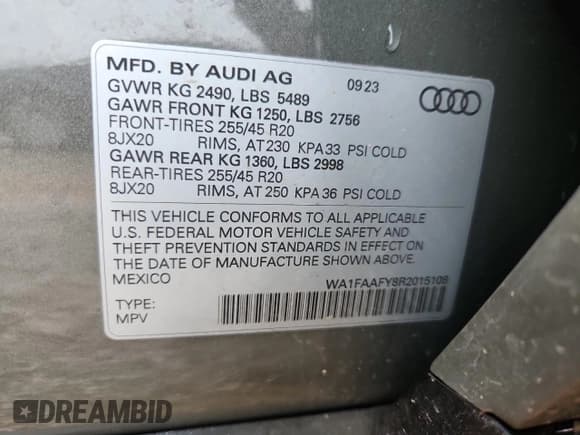 ✅ 2024 Audi Q5 S line Prestige • VIN: WA1FAAFY8R2015108 • Lot: 81733065. Wystawiony na Copart z przebiegiem 7 886 mil. Bezpłatny archiwum sprzedaży aukcyjnych z USA i szczegółowy raport historii pojazdu na DreamBid. Zdjęcie 13.