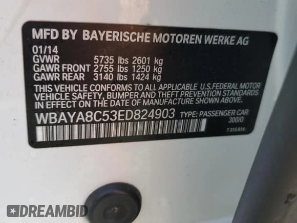 ✅ 2014 BMW 7 Series 750i • VIN: WBAYA8C53ED824903 • Lot: 56353665. Wystawiony na Copart z przebiegiem 82 240 mil. Bezpłatny archiwum sprzedaży aukcyjnych z USA i szczegółowy raport historii pojazdu na DreamBid. Zdjęcie 12.