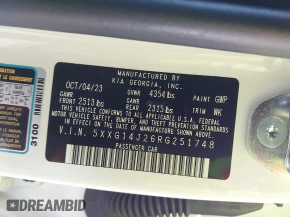 ✅ 2024 Kia K5 LXS • VIN: 5XXG14J26RG251748 • Lot: 43309690. Wystawiony na IAAI z przebiegiem 12 612 mil. Bezpłatny archiwum sprzedaży aukcyjnych z USA i szczegółowy raport historii pojazdu na DreamBid. Zdjęcie 9.