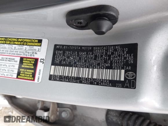 ✅ 2010 Toyota Corolla • VIN: 2T1BU4EE1AC498242 • Lot: 41511338. Wystawiony na IAAI z przebiegiem 125 847 mil. Bezpłatny archiwum sprzedaży aukcyjnych z USA i szczegółowy raport historii pojazdu na DreamBid. Zdjęcie 9.