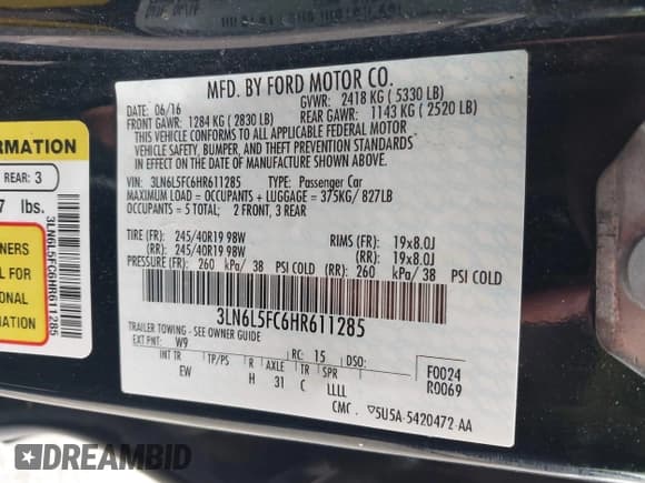 ✅ 2017 Lincoln MKZ Reserve • VIN: 3LN6L5FC6HR611285 • Lot: 43439276. Wystawiony na IAAI z przebiegiem 140 034 mil. Bezpłatny archiwum sprzedaży aukcyjnych z USA i szczegółowy raport historii pojazdu na DreamBid. Zdjęcie 9.