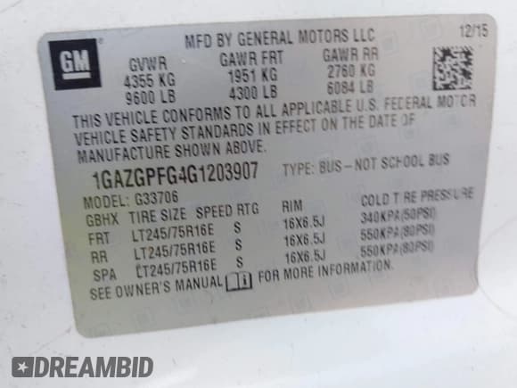 ✅ 2016 Chevrolet Express Passenger LT • VIN: 1GAZGPFG4G1203907 • Лот: 43732769. Опубликован ранее на IAAI с пробегом 254 143 миль. Бесплатный доступ к архиву аукционных продаж из США и подробный отчёт об истории автомобиля на DreamBid. Изображение 9.