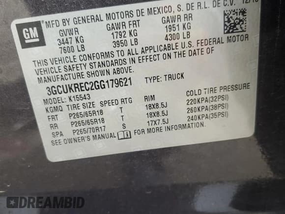 ✅ 2016 Chevrolet Silverado 1500 LT • VIN: 3GCUKREC2GG179621 • Лот: 84465315. Опубликован ранее на Copart с пробегом 226 634 миль. Бесплатный доступ к архиву аукционных продаж из США и подробный отчёт об истории автомобиля на DreamBid. Изображение 12.