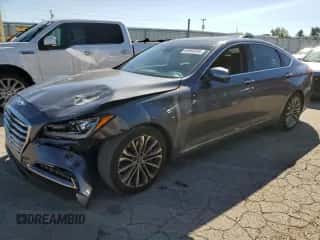 2015 Hyundai Genesis 3.8L z VIN KMHGN4JE9FU059398, wystawiony jako Copart lot #69996594 z przebiegiem 129 245 mil mil oraz Szkoda całkowita • Salvage title. Historia ofert i sprzedaży dostępna na DreamBid. Obrazek 1.