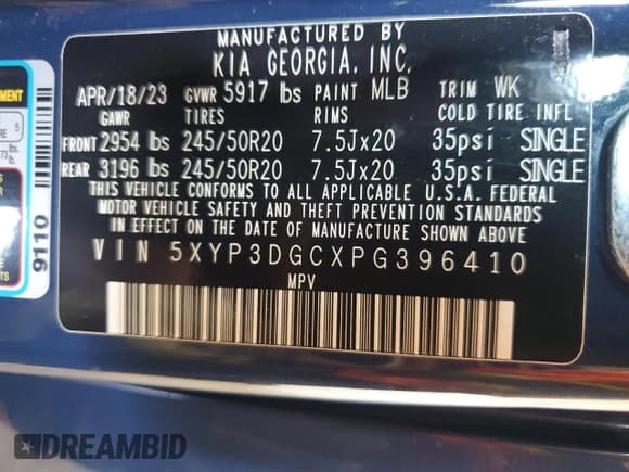 ✅ 2023 Kia Telluride EX X-Line • VIN: 5XYP3DGCXPG396410 • Lot: 68757245. Wystawiony na Copart z przebiegiem 76 020 mil. Bezpłatny archiwum sprzedaży aukcyjnych z USA i szczegółowy raport historii pojazdu na DreamBid. Zdjęcie 13.