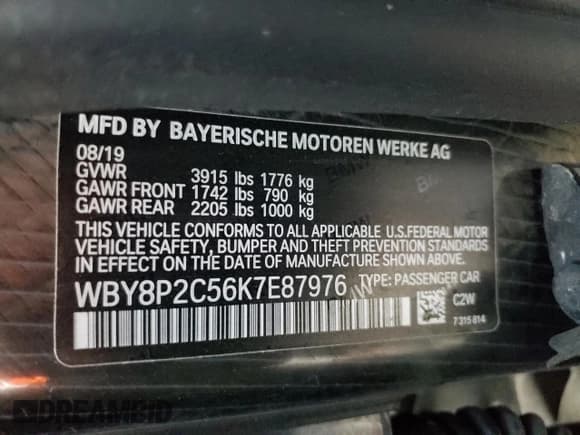 ✅ 2019 BMW i3 • VIN: WBY8P2C56K7E87976 • Lot: 67334132. Wystawiony na Copart z przebiegiem 34 473 mil. Bezpłatny archiwum sprzedaży aukcyjnych z USA i szczegółowy raport historii pojazdu na DreamBid. Zdjęcie 12.