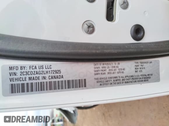 ✅ 2020 Dodge Challenger SXT • VIN: 2C3CDZAG2LH172925 • Lot: 35891753. Wystawiony na Copart z przebiegiem Nie podano. Bezpłatny archiwum sprzedaży aukcyjnych z USA i szczegółowy raport historii pojazdu na DreamBid. Zdjęcie 12.