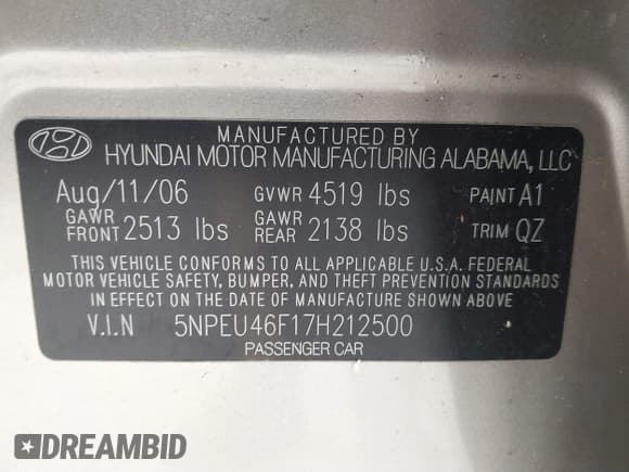 ✅ 2007 Hyundai Sonata SE • VIN: 5NPEU46F17H212500 • Лот: 41368333. Опубликован ранее на IAAI с пробегом 140 850 миль. Бесплатный доступ к архиву аукционных продаж из США и подробный отчёт об истории автомобиля на DreamBid. Изображение 9.