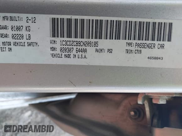 ✅ 2012 Dodge Avenger SXT • VIN: 1C3CDZCB9CN209185 • Lot: 42416015. Listed on IAAI with 243,021 mi. Free auction sales archive from the USA and detailed vehicle history report at DreamBid. Image 9.