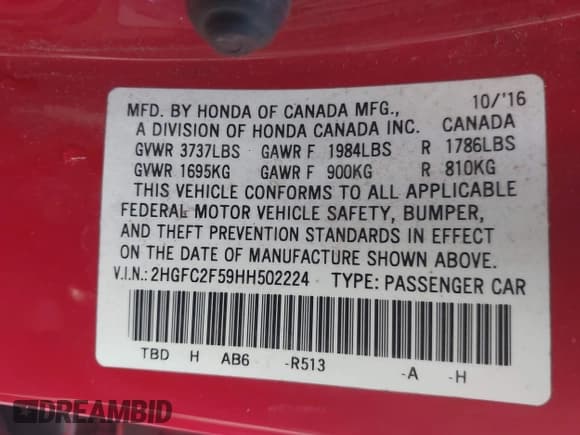 ✅ 2017 Honda Civic LX • VIN: 2HGFC2F59HH502224 • Lot: 43298680. Wystawiony na IAAI z przebiegiem 87 093 mil. Bezpłatny archiwum sprzedaży aukcyjnych z USA i szczegółowy raport historii pojazdu na DreamBid. Zdjęcie 9.