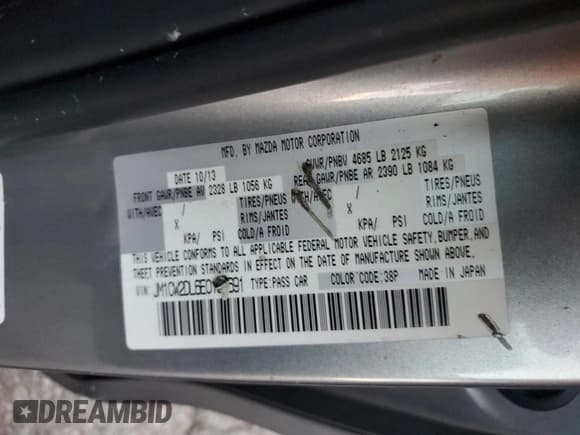 ✅ 2014 Mazda 5 Grand Touring • VIN: JM1CW2DL6E0163691 • Lot: 81453575. Wystawiony na Copart z przebiegiem 145 450 mil. Bezpłatny archiwum sprzedaży aukcyjnych z USA i szczegółowy raport historii pojazdu na DreamBid. Zdjęcie 13.