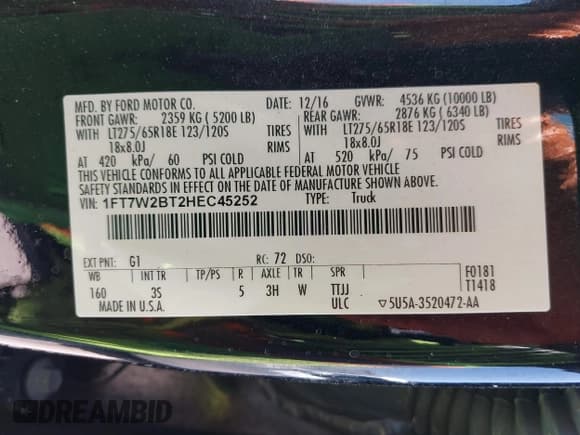 ✅ 2017 Ford F-250 Lariat • VIN: 1FT7W2BT2HEC45252 • Lot: 42542246. Wystawiony na IAAI z przebiegiem Nie podano. Bezpłatny archiwum sprzedaży aukcyjnych z USA i szczegółowy raport historii pojazdu na DreamBid. Zdjęcie 9.