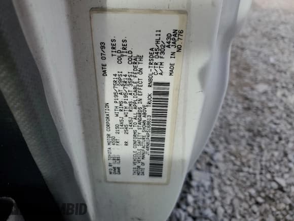 ✅ 1993 Toyota Pickup DX • VIN: JT4RN81P4P5168613 • Лот: 82611524. Опубликован ранее на Copart с пробегом 200 408 миль. Бесплатный доступ к архиву аукционных продаж из США и подробный отчёт об истории автомобиля на DreamBid. Изображение 12.