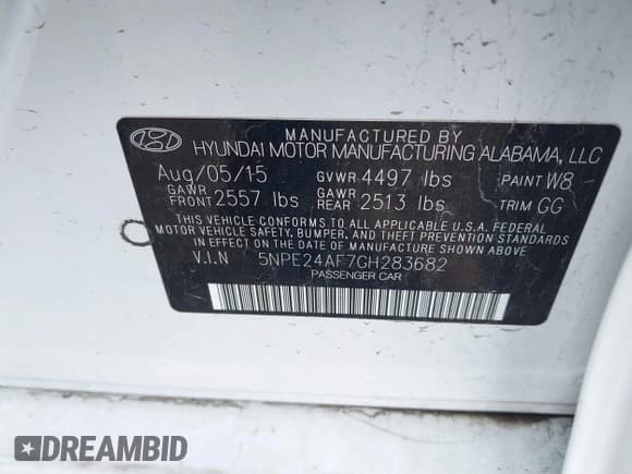 ✅ 2016 Hyundai Sonata SE • VIN: 5NPE24AF7GH283682 • Lot: 43457637. Listed on IAAI with 161,697 mi. Free auction sales archive from the USA and detailed vehicle history report at DreamBid. Image 9.