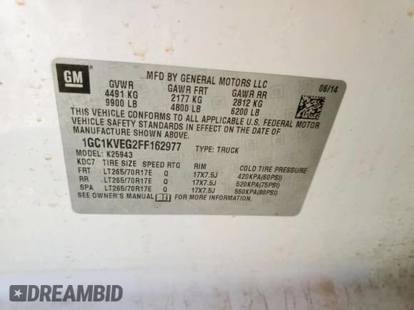 ✅ 2015 Chevrolet Silverado 2500HD LT • VIN: 1GC1KVEG2FF162977 • Лот: 92850585. Опубликован ранее на Copart с пробегом 358 901 миль. Бесплатный доступ к архиву аукционных продаж из США и подробный отчёт об истории автомобиля на DreamBid. Изображение 12.