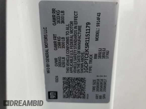 ✅ 2024 Chevrolet Colorado 4WD LT • VIN: 1GCPTCEK5R1151179 • Лот: 78573094. Опубликован ранее на Copart с пробегом 19 296 миль. Бесплатный доступ к архиву аукционных продаж из США и подробный отчёт об истории автомобиля на DreamBid. Изображение 12.