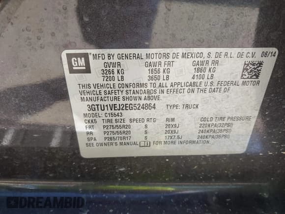 ✅ 2014 GMC Sierra 1500 • VIN: 3GTU1VEJ2EG524864 • Лот: 43578399. Опубликован ранее на IAAI с пробегом 117 153 миль. Бесплатный доступ к архиву аукционных продаж из США и подробный отчёт об истории автомобиля на DreamBid. Изображение 9.