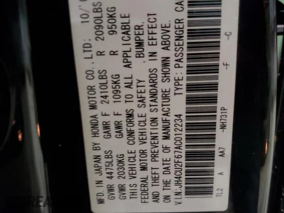 ✅ 2010 Acura TSX • VIN: JH4CU2F67AC012234 • Lot: 70078814. Listed on Copart with 202,733 mi. Free auction sales archive from the USA and detailed vehicle history report at DreamBid. Image 15.