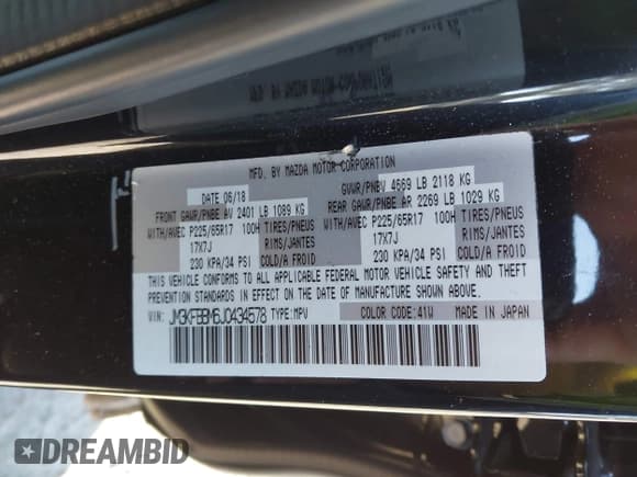 ✅ 2018 Mazda CX-5 Sport • VIN: JM3KFBBM6J0434578 • Lot: 43433925. Wystawiony na IAAI z przebiegiem 91 584 mil. Bezpłatny archiwum sprzedaży aukcyjnych z USA i szczegółowy raport historii pojazdu na DreamBid. Zdjęcie 9.