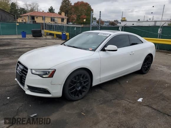 ✅ 2013 Audi A5 Premium Plus • VIN: WAULFAFR4DA001172 • Lot: 85256945. Listed on Copart with 109,877 mi. Free auction sales archive from the USA and detailed vehicle history report at DreamBid. Image 1.