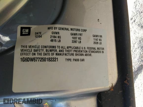 ✅ 2005 Cadillac STS • VIN: 1G6DW677250182221 • Lot: 36997186. Wystawiony na IAAI z przebiegiem 98 746 mil. Bezpłatny archiwum sprzedaży aukcyjnych z USA i szczegółowy raport historii pojazdu na DreamBid. Zdjęcie 9.