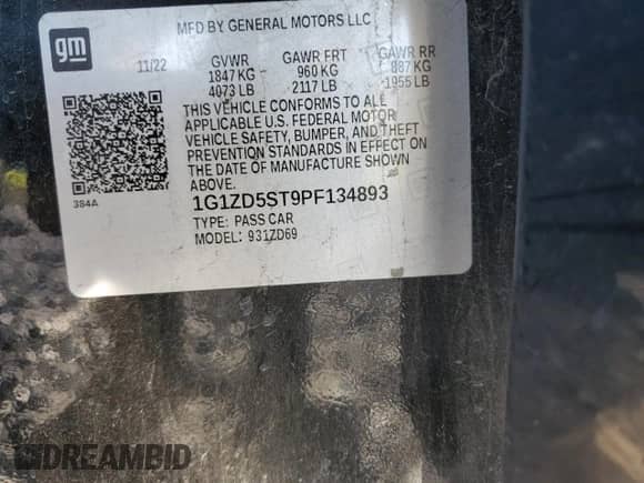 2023 Chevrolet Malibu LT z VIN 1G1ZD5ST9PF134893, wystawiony jako Copart lot #85410305 z przebiegiem 121 515 mil mil oraz Czysty tytuł • Clean title. Historia ofert i sprzedaży dostępna na DreamBid. Obrazek 12.