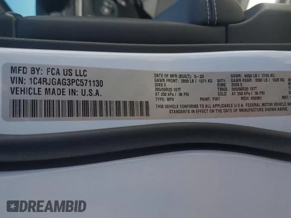 ✅ 2023 Jeep Grand Cherokee Altitude • VIN: 1C4RJGAG3PC571130 • Lot: 49879155. Listed on Copart with 24,563 mi. Free auction sales archive from the USA and detailed vehicle history report at DreamBid. Image 14.