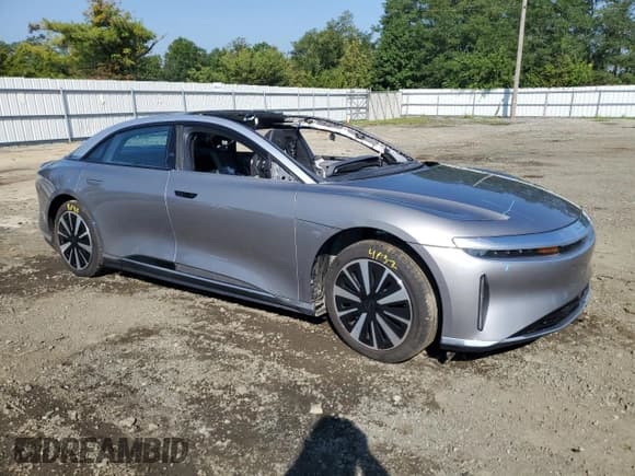 ✅ 2023 Lucid Air Grand Touring • VIN: 50EA1GBA2PA001571 • Lot: 71521965. Listed on Copart with Not provided. Free auction sales archive from the USA and detailed vehicle history report at DreamBid. Image 4.