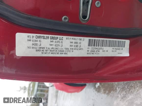 2013 Dodge Dart SXT with VIN 1C3CDFBAXDD287912, listed as a IAAI auction lot 43398929 with 183,899 mi miles and . Bid and sale history available at DreamBid. Image 9.