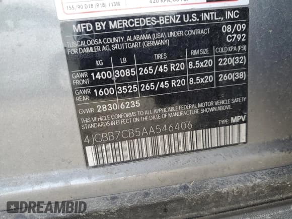 ✅ 2010 Mercedes-Benz M 550 • VIN: 4JGBB7CB5AA546406 • Lot: 46042685. Wystawiony na Copart z przebiegiem 125 052 mil. Bezpłatny archiwum sprzedaży aukcyjnych z USA i szczegółowy raport historii pojazdu na DreamBid. Zdjęcie 14.