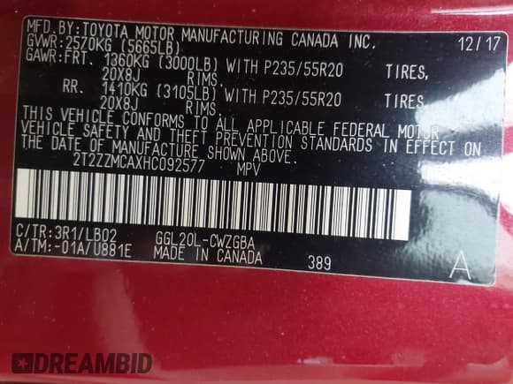 ✅ 2017 Lexus RX 350 • VIN: 2T2ZZMCAXHC092577 • Lot: 42169932. Listed on IAAI with 71,491 mi. Free auction sales archive from the USA and detailed vehicle history report at DreamBid. Image 9.