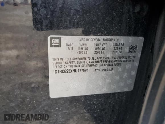 ✅ 2017 Chevrolet Volt LT • VIN: 1G1RC6S5XHU177694 • Lot: 82227153. Wystawiony na Copart z przebiegiem 111 345 mil. Bezpłatny archiwum sprzedaży aukcyjnych z USA i szczegółowy raport historii pojazdu na DreamBid. Zdjęcie 12.