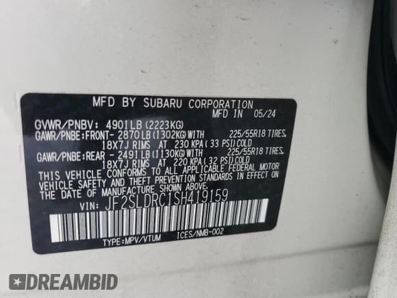 ✅ 2025 Subaru Forester Limited • VIN: JF2SLDRC1SH419159 • Lot: 90231235. Wystawiony na Copart z przebiegiem 43 642 mil. Bezpłatny archiwum sprzedaży aukcyjnych z USA i szczegółowy raport historii pojazdu na DreamBid. Zdjęcie 12.