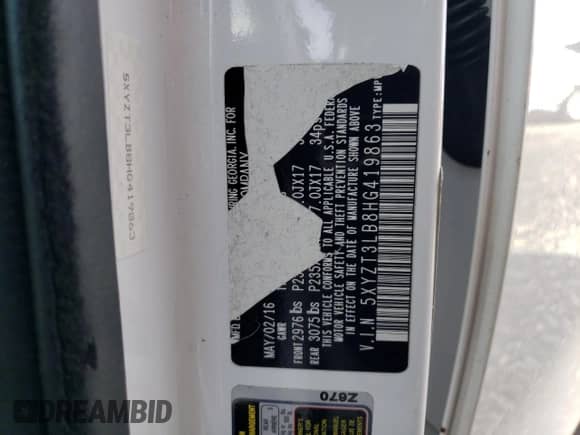 ✅ 2017 Hyundai Santa Fe 2.4L • VIN: 5XYZT3LB8HG419863 • Lot: 44273773. Wystawiony na Copart z przebiegiem 116 977 mil. Bezpłatny archiwum sprzedaży aukcyjnych z USA i szczegółowy raport historii pojazdu na DreamBid. Zdjęcie 13.